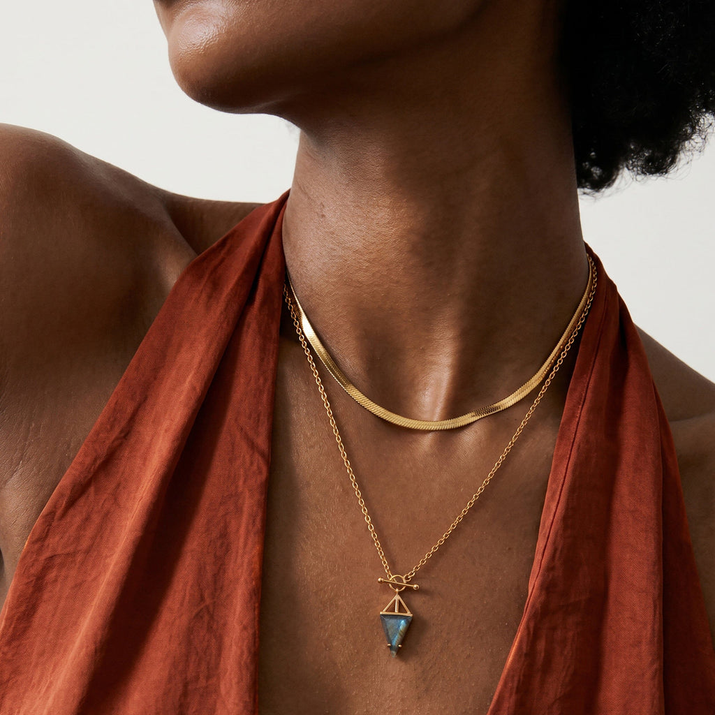 Labradorite Heroine & Herringbone Necklaces