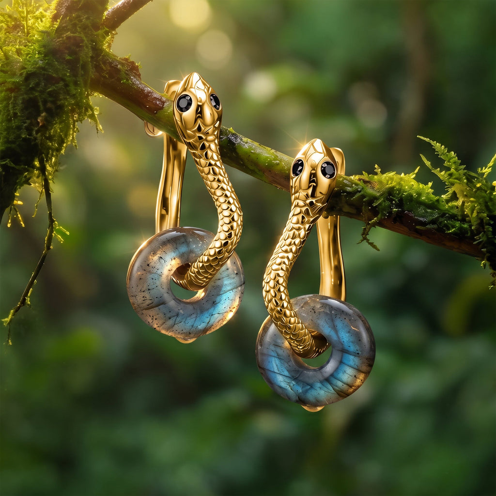 Labradorite Earrings - Serpent