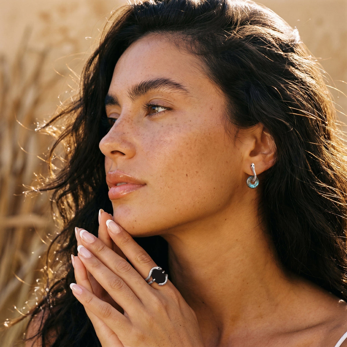 Labradorite Earrings - Serpent