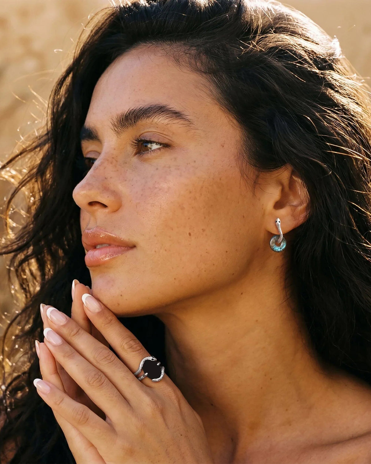 Labradorite Earrings - Serpent
