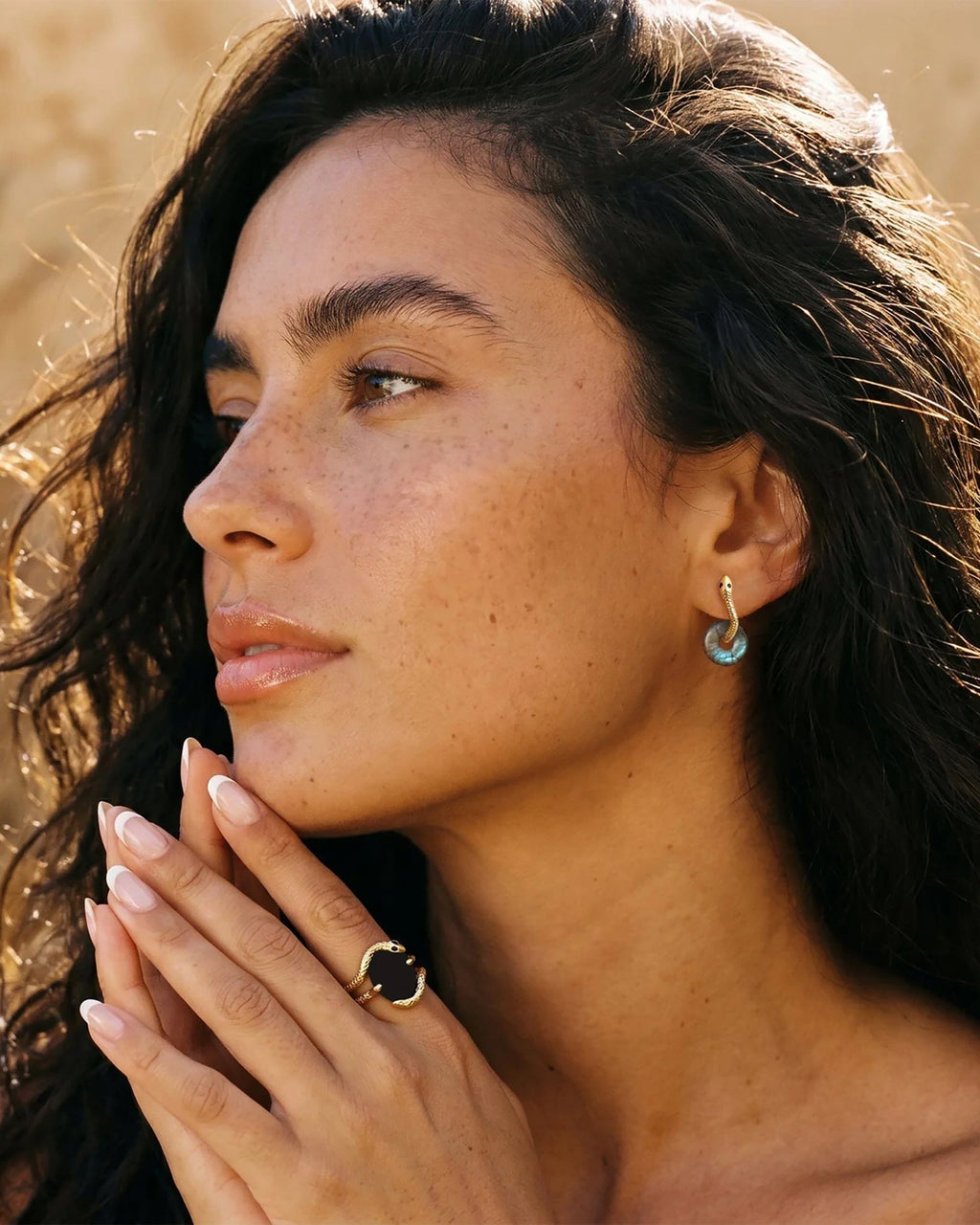 Labradorite Earrings - Serpent