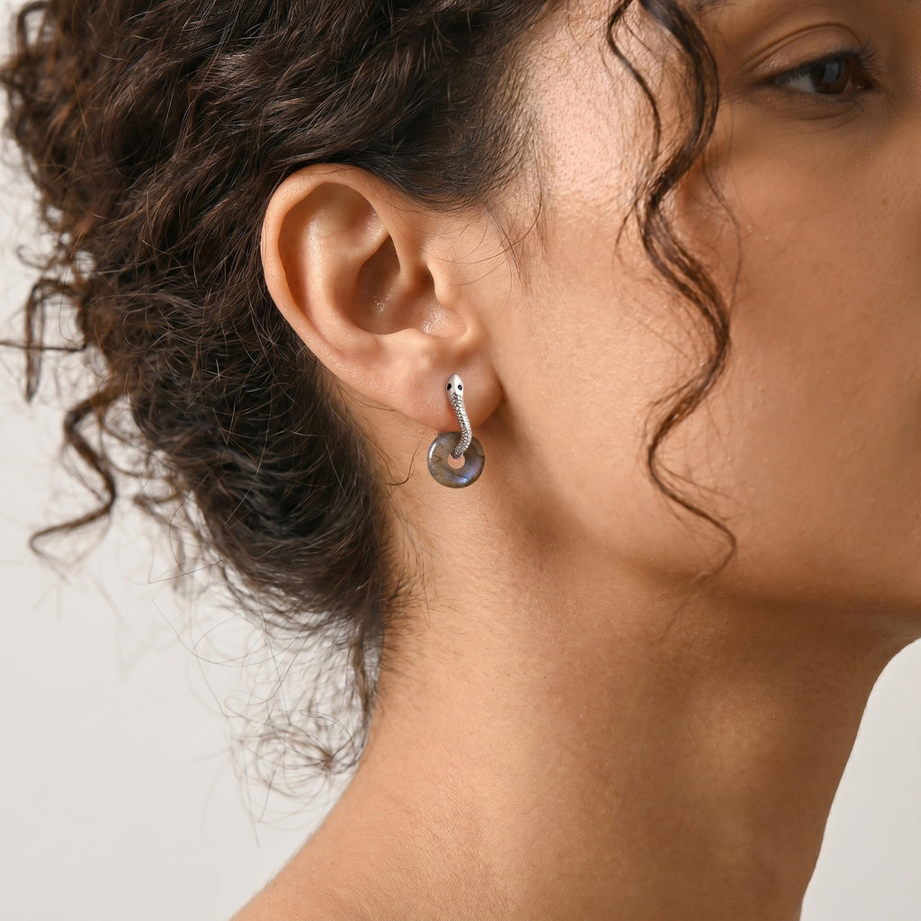 Labradorite Earrings - Serpent