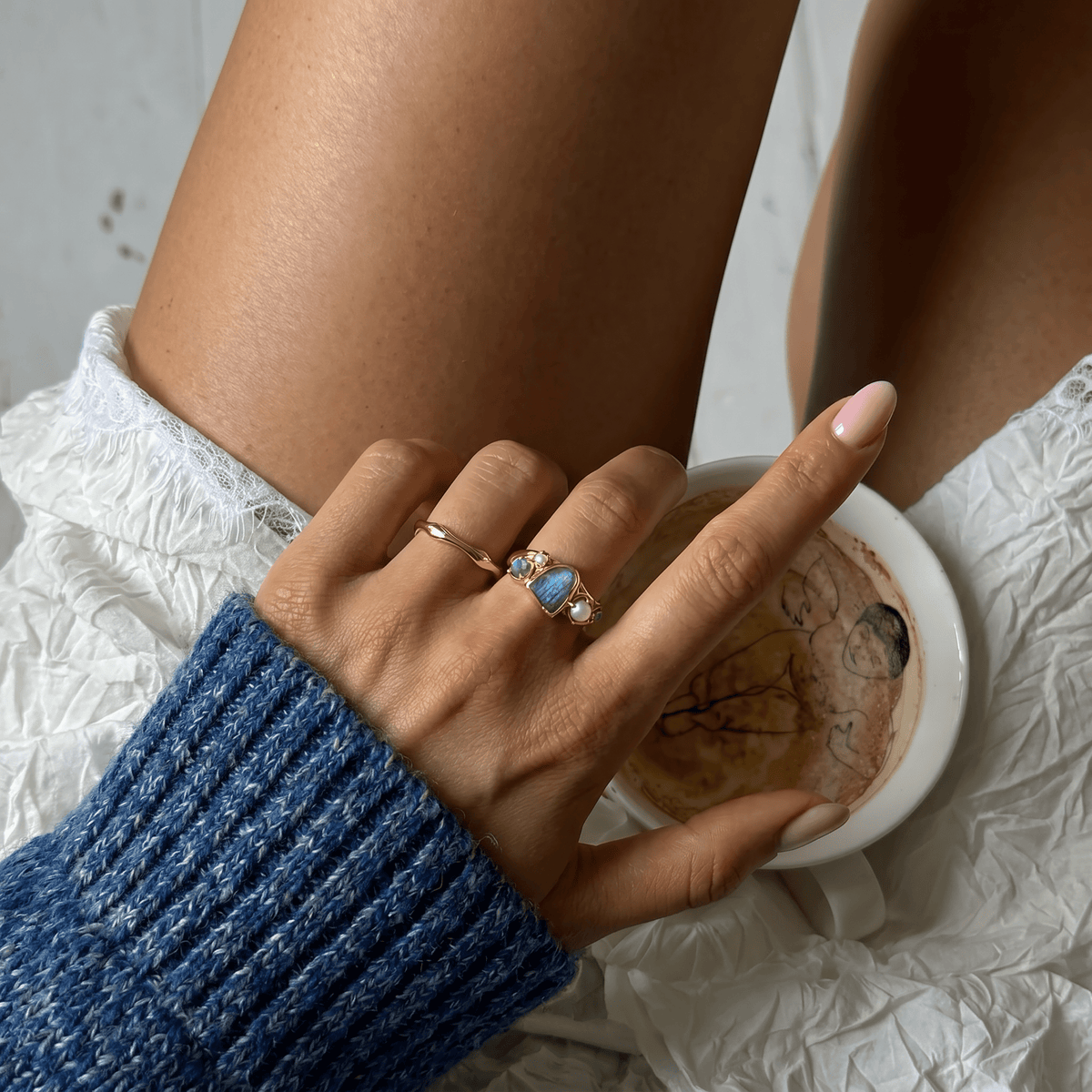 Labradorite Heirloom & Magma Rings