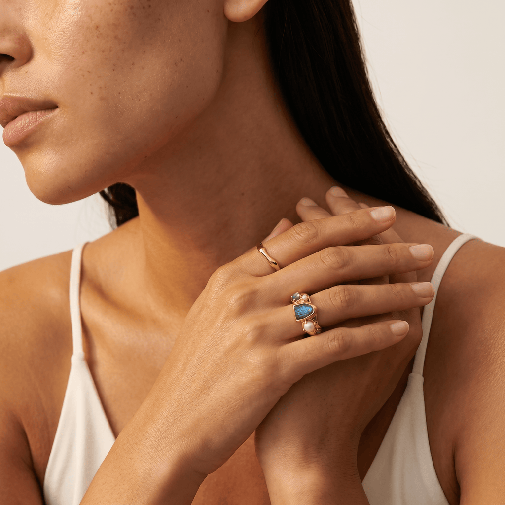 Labradorite Heirloom & Magma Rings