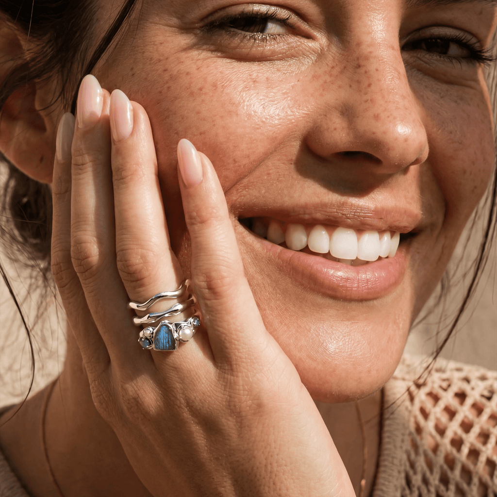 Labradorite Heirloom & Magma & Waves Rings