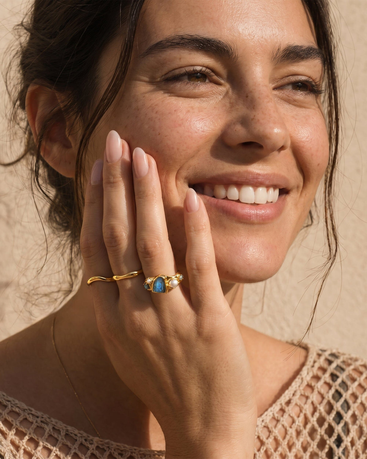 Labradorite Pearl Ring - Heirloom