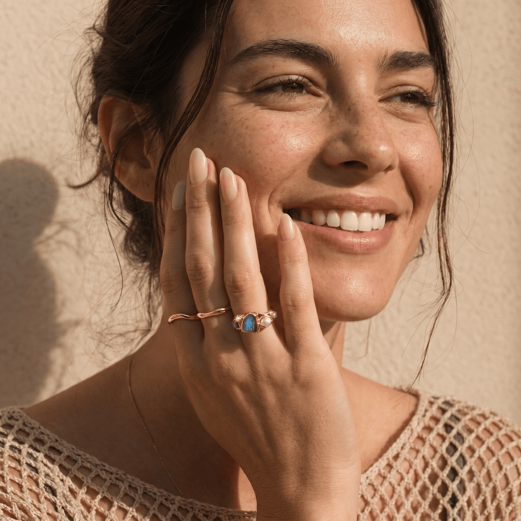 Labradorite Heirloom & Magma & Waves Rings