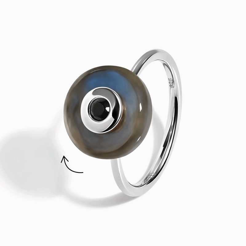 Labradorite Black Spinel Fidget Ring - Ora
