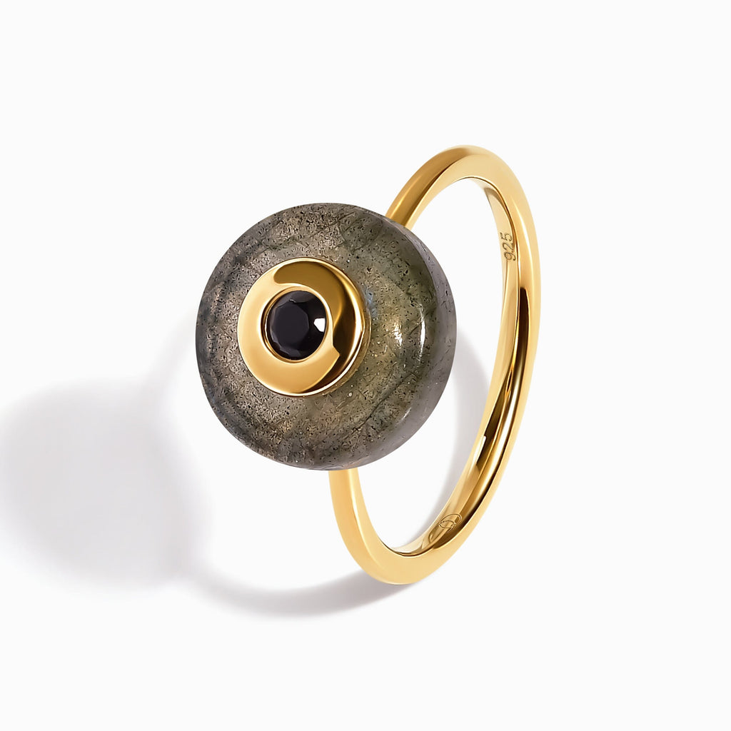 Labradorite Black Spinel Fidget Ring - Ora