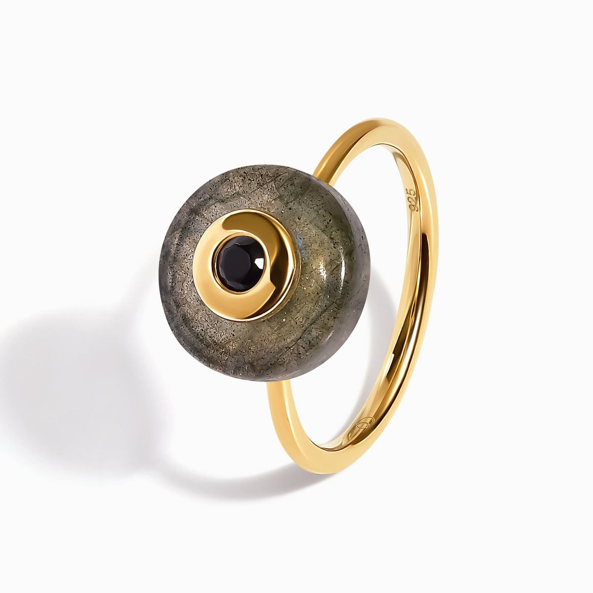 Labradorite Black Spinel Fidget Ring - Ora