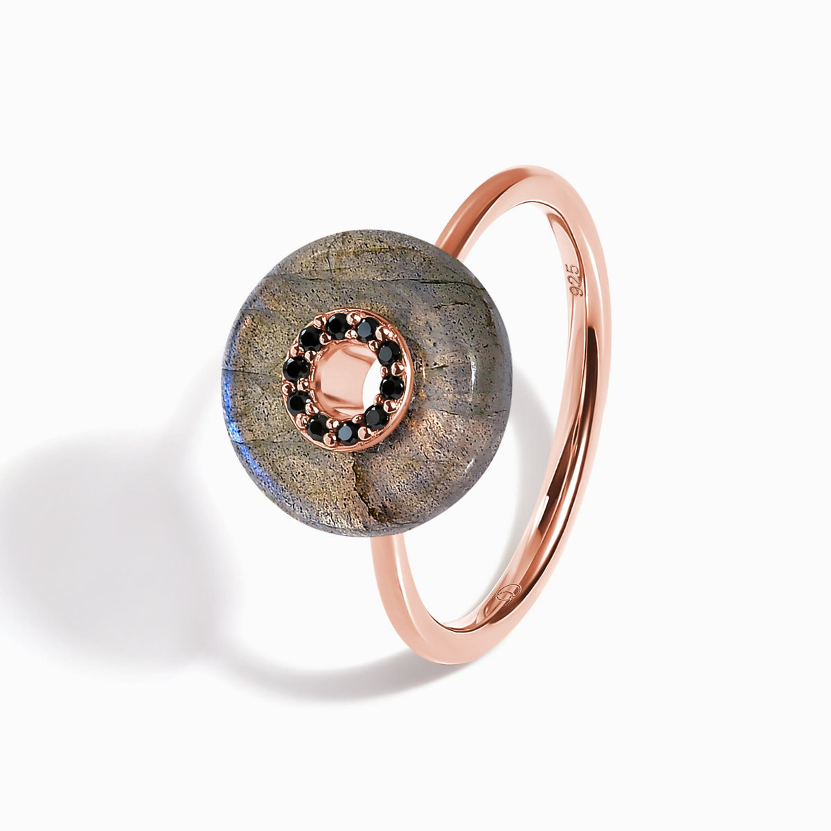 Labradorite Black Spinel Fidget Ring - Liora