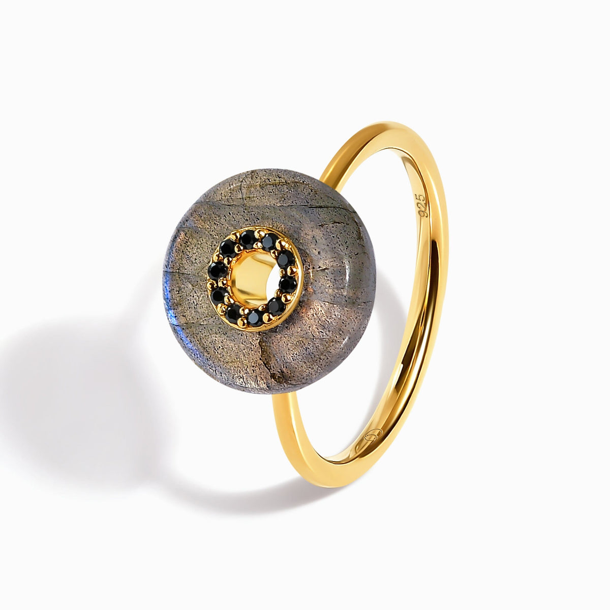 Labradorite Black Spinel Fidget Ring - Liora