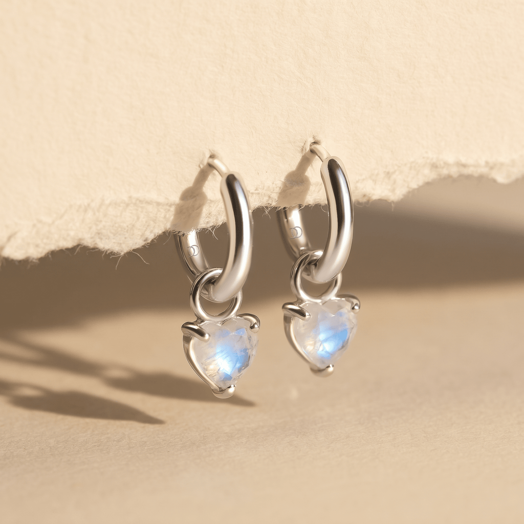 Moonstone Earrings - Love Hoops