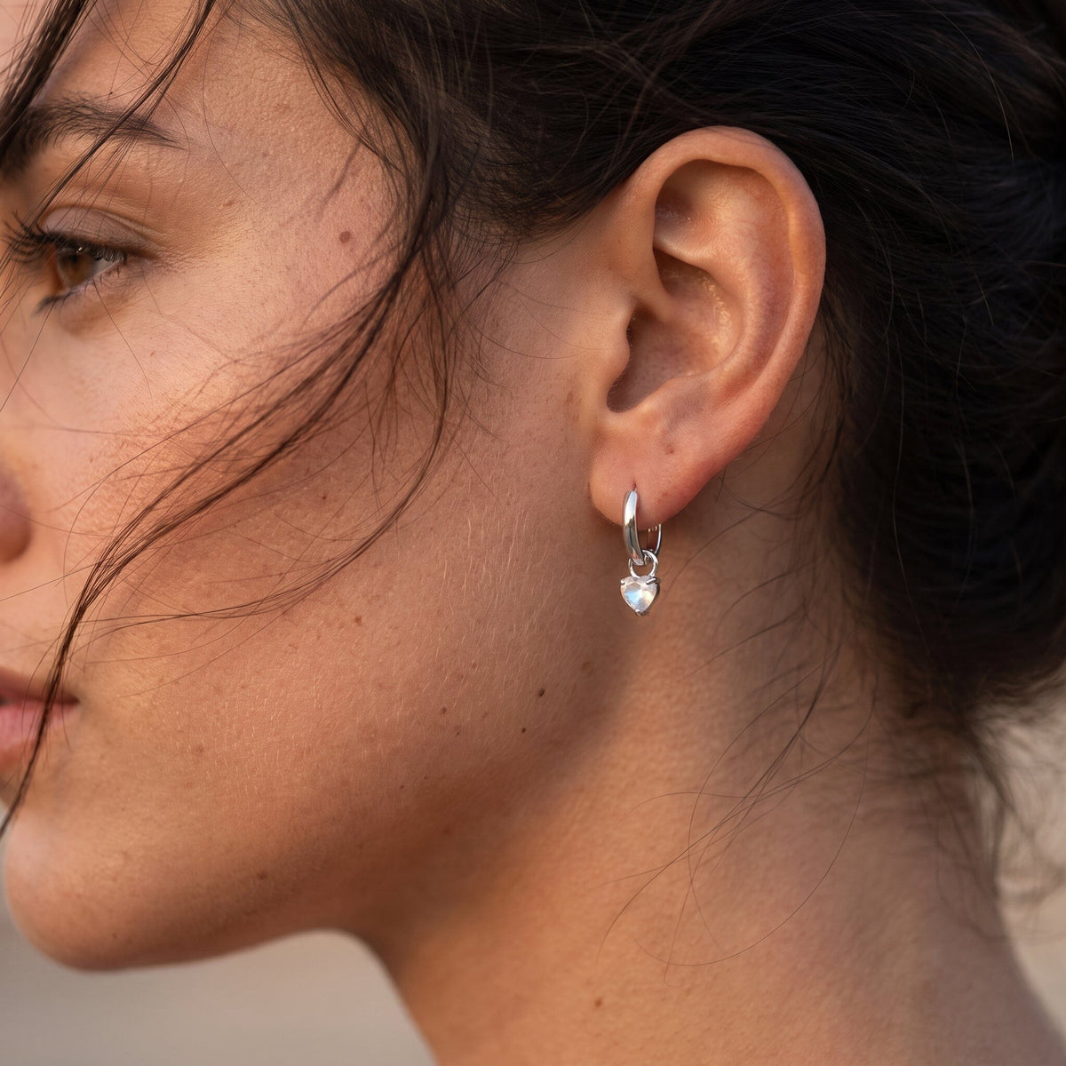 Moonstone Earrings - Love Hoops