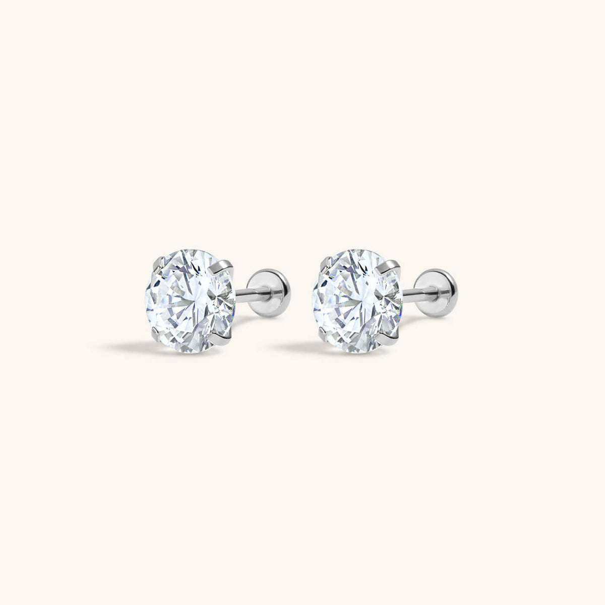 Moissanite Nap Earrings, 6mm