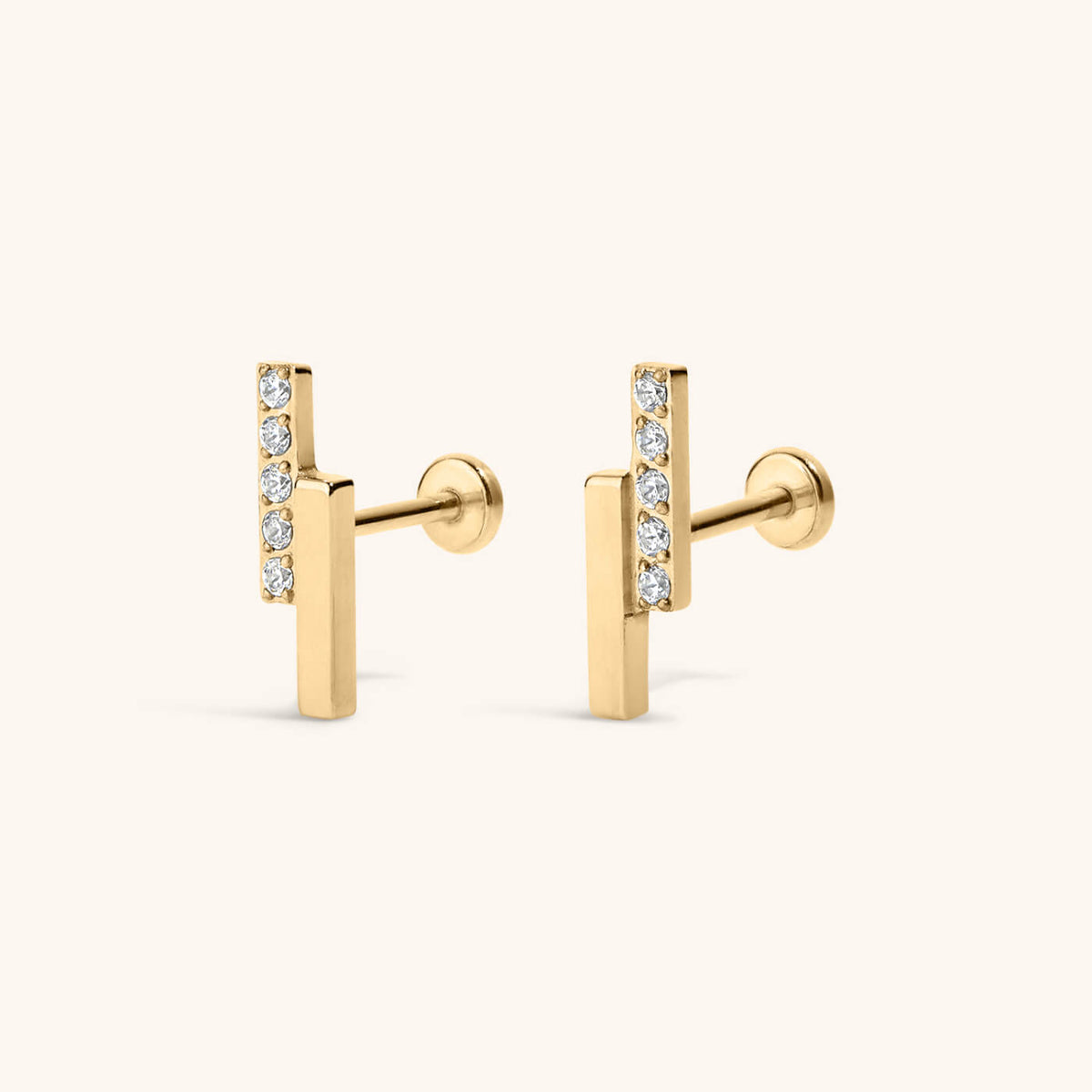 Pave Lightning Bar Nap Earrings