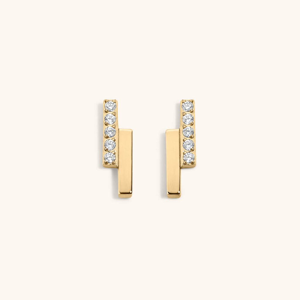 Pave Lightning Bar Nap Earrings