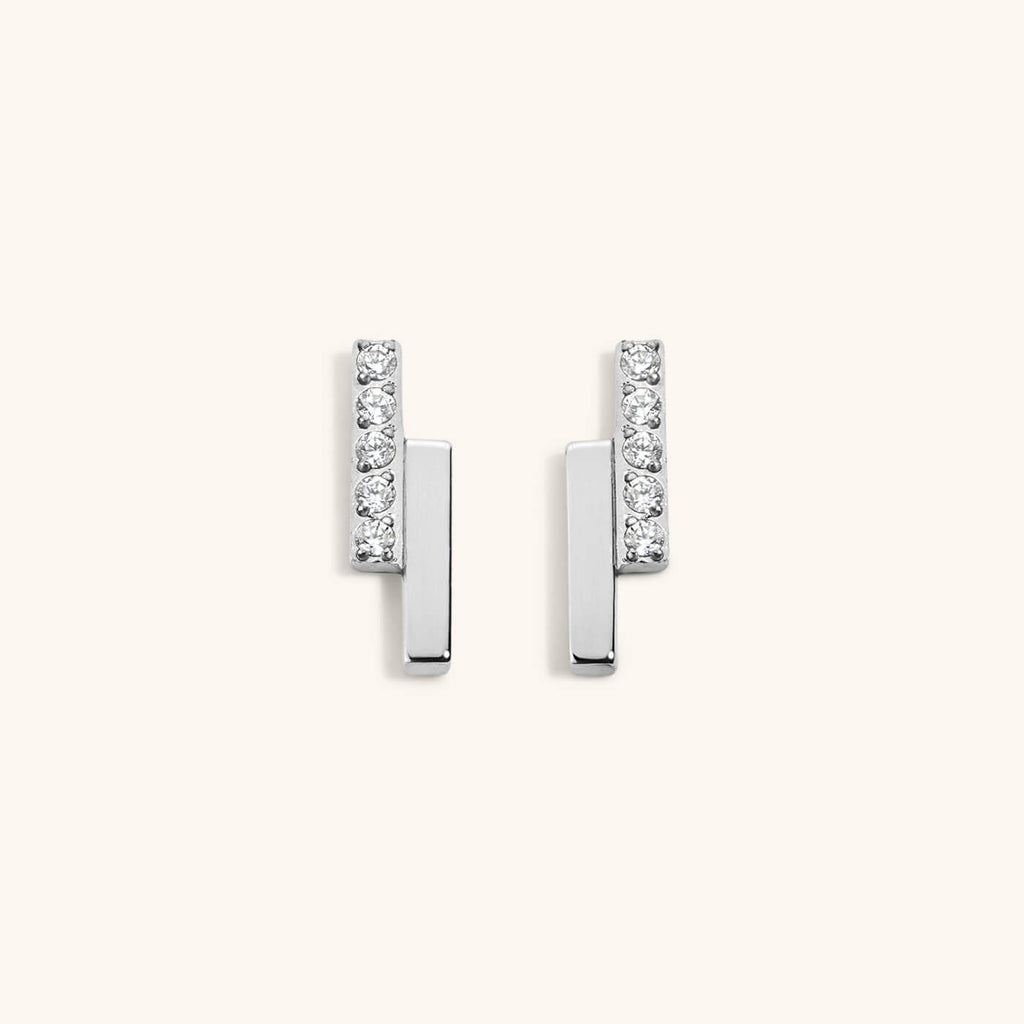 Pave Lightning Bar Nap Earrings