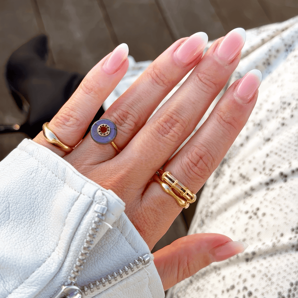 Labradorite Black Spinel Fidget Ring - Liora