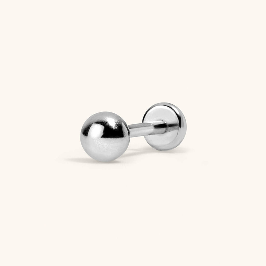 Sphere Push Pin Flat Back Earring, 3mm