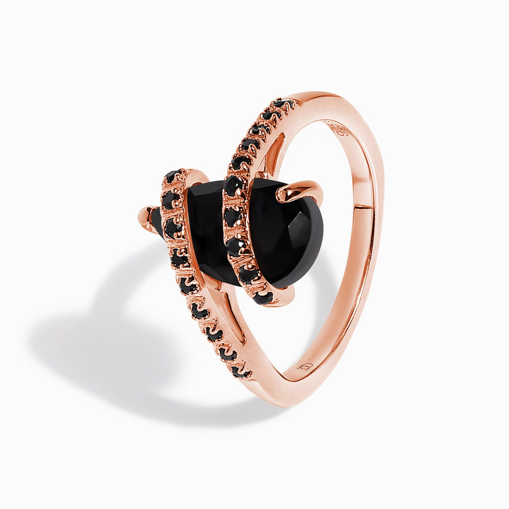Black Obsidian Black Spinel Ring - Bypass