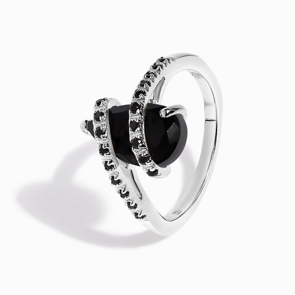 Black Obsidian Black Spinel Ring - Bypass