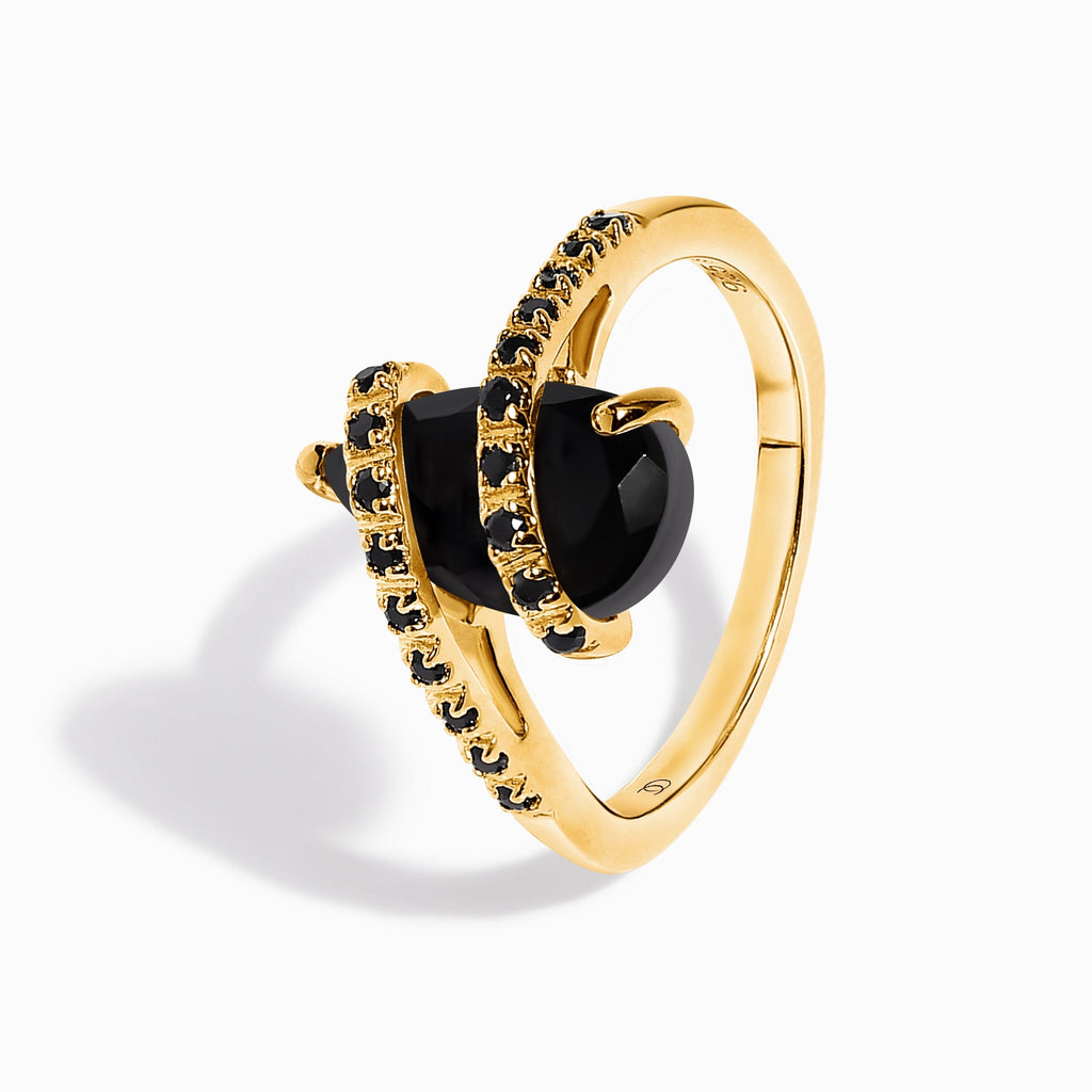 Black Obsidian Black Spinel Ring - Bypass