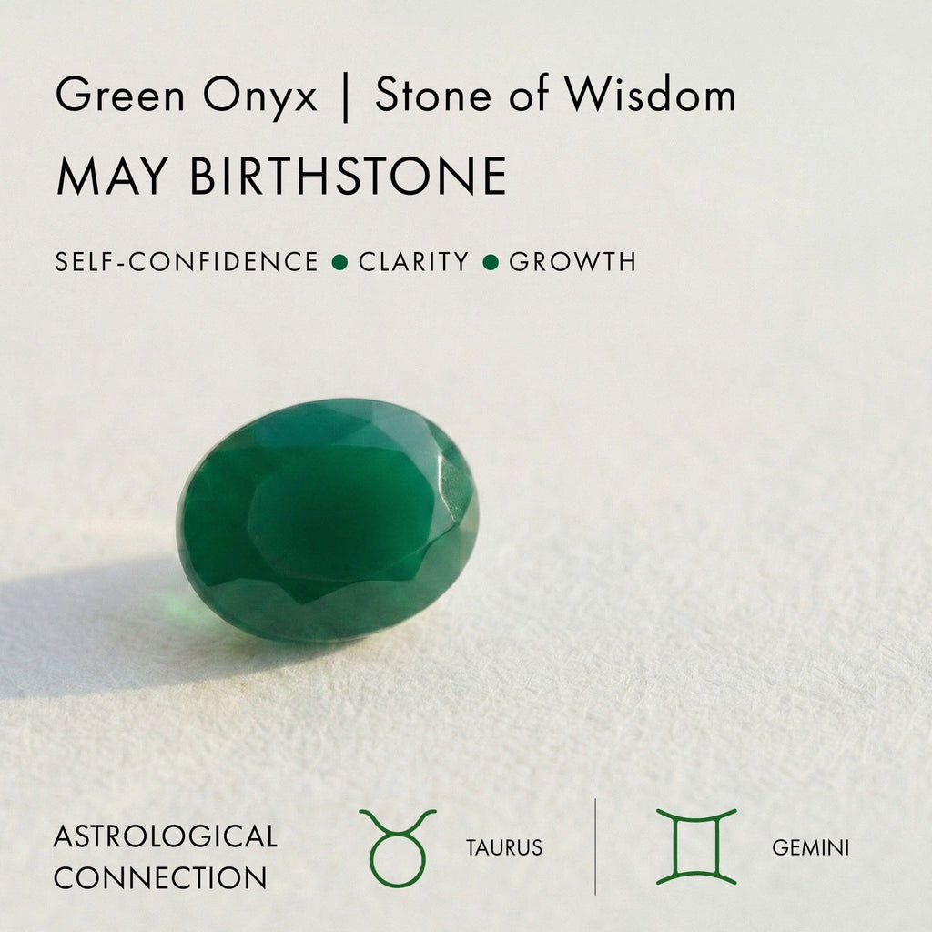 Green Onyx Talis Hoops - May Birthstone