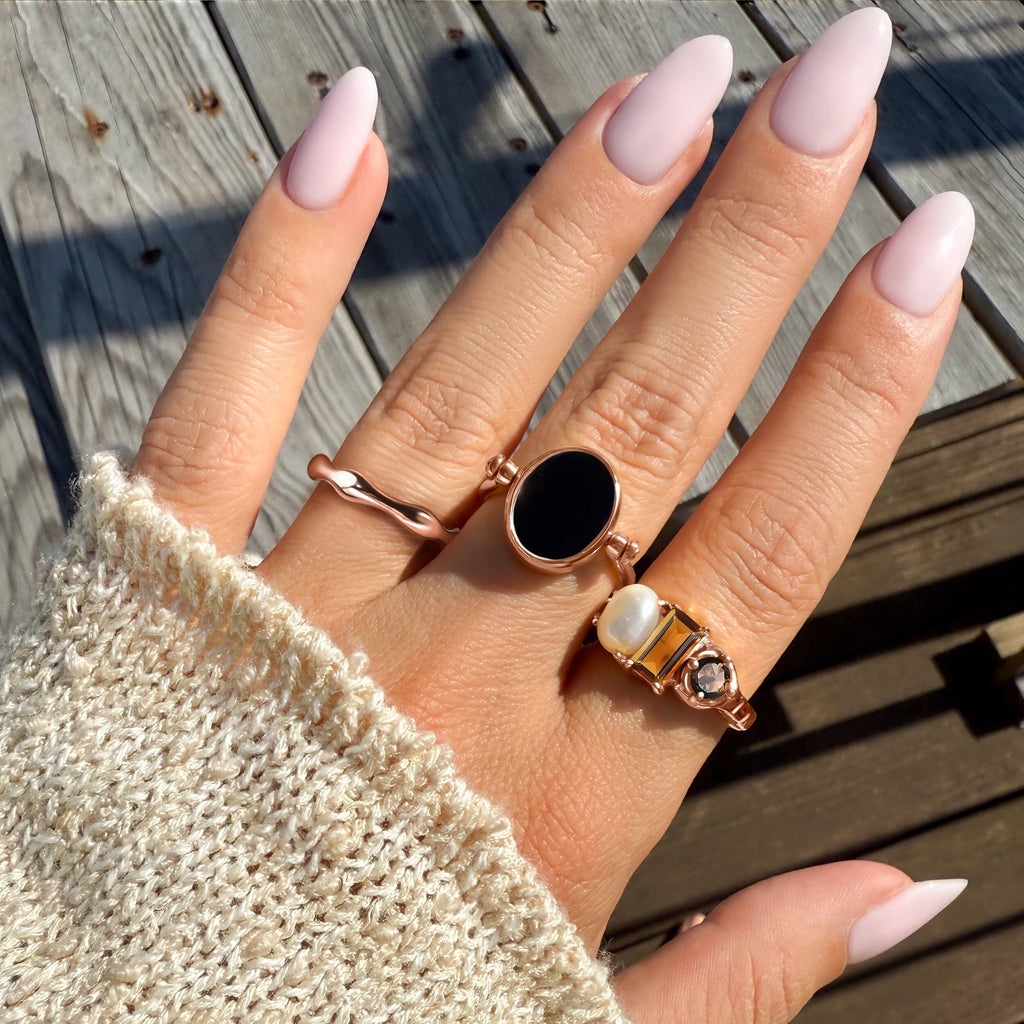 Citrine Pearl Treasure & Magma Ring