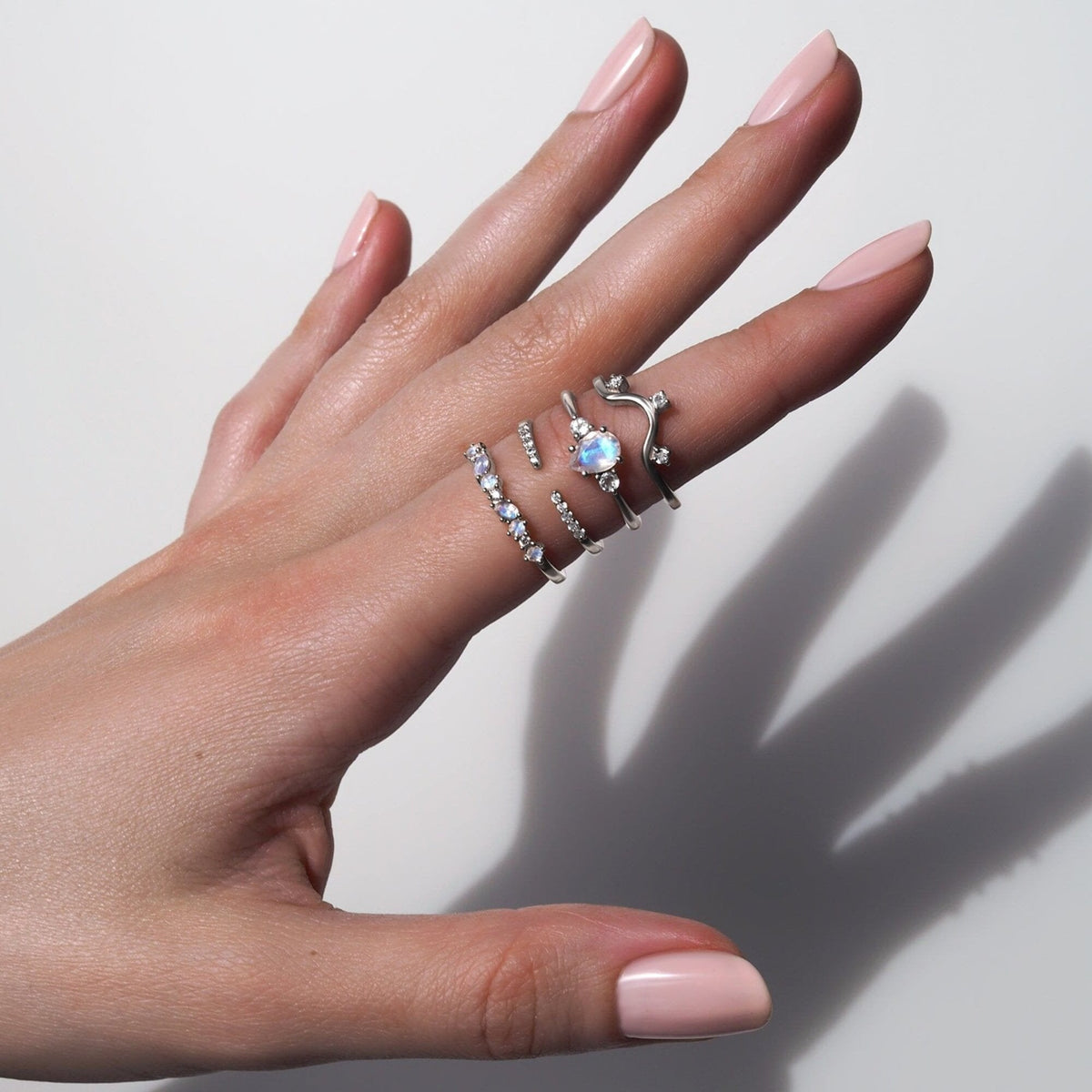Fine Moonstone Lab Diamond Ring - Grace