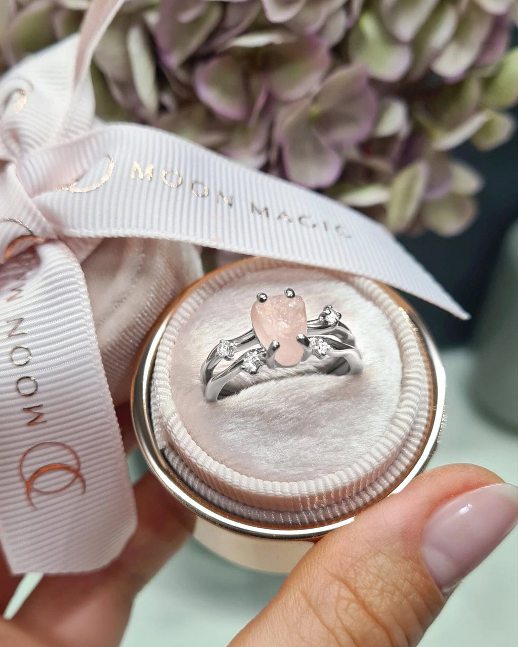 Rose Quartz Ring - Flow