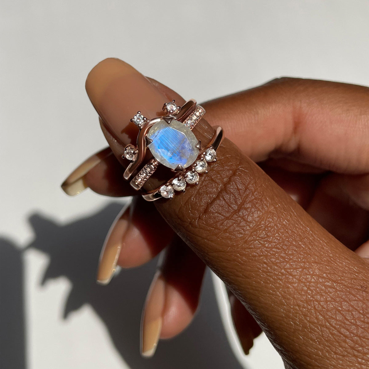 Fine Moonstone Lab Diamond Ring - Harlow