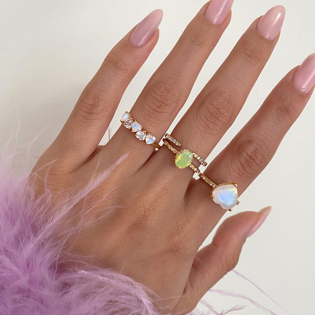 White Zircon Ring - Twinkling Band