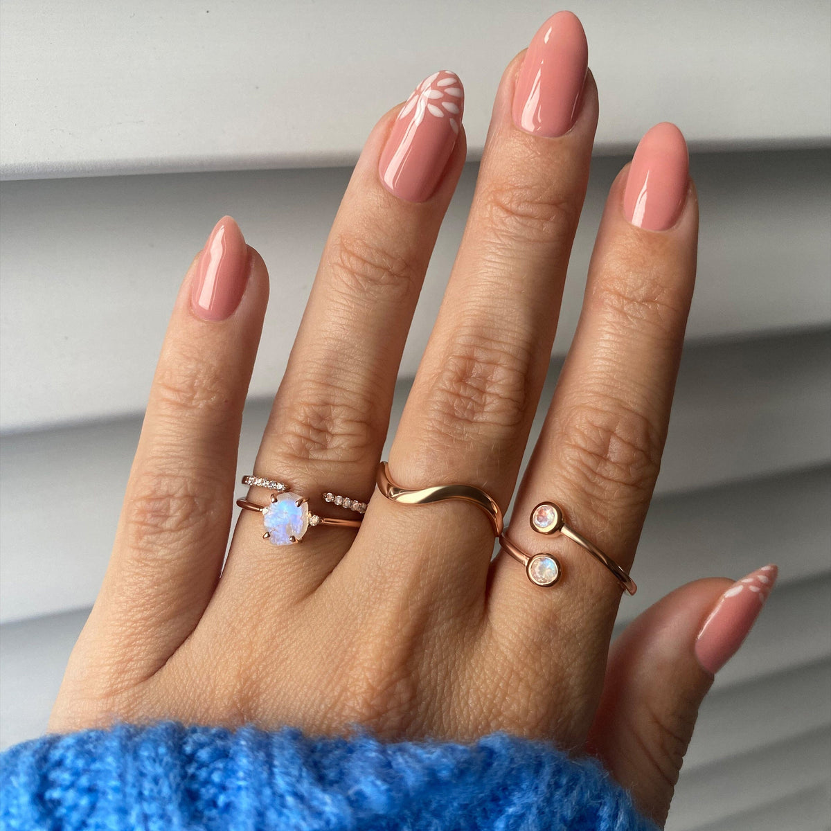 Moonstone Diamond Ring - Petite Raw Allure