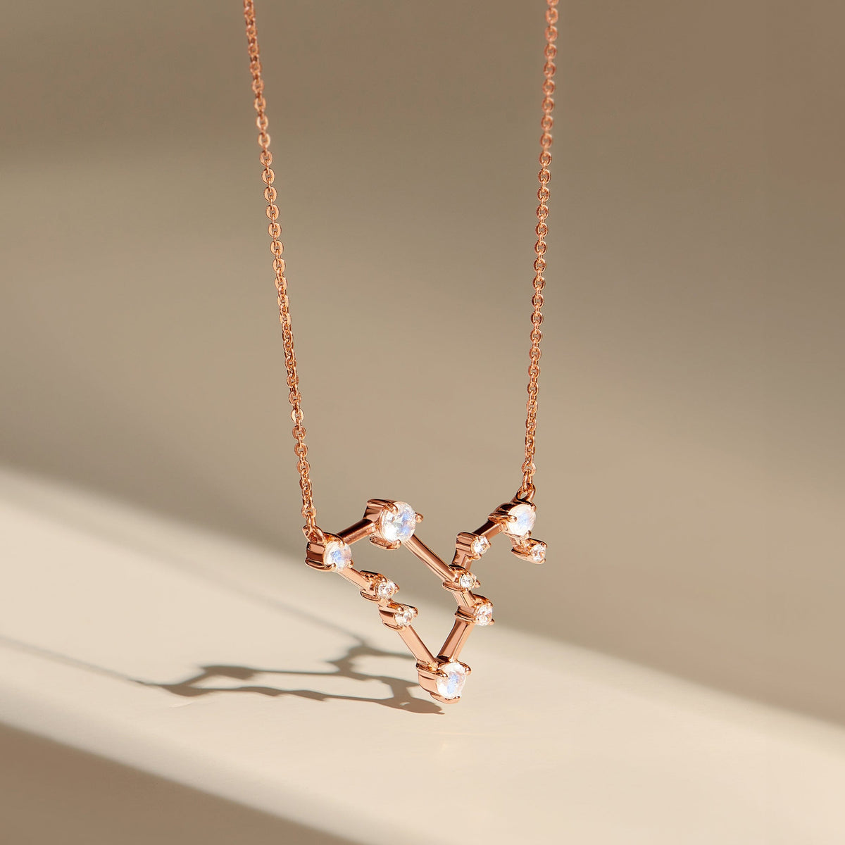 Moonstone Necklace - Leo Zodiac Constellation