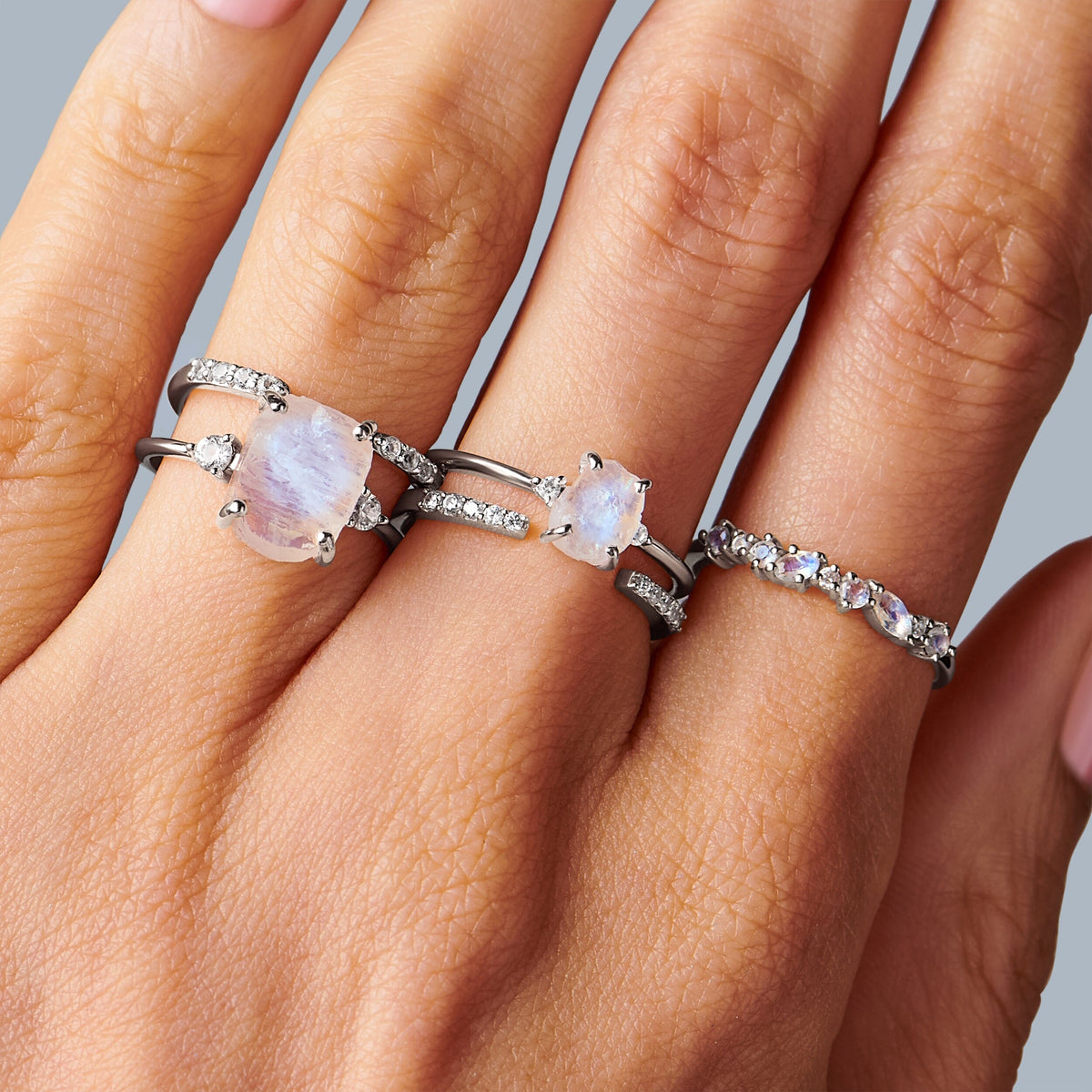 Fine Moonstone Lab Diamond Ring - Grace