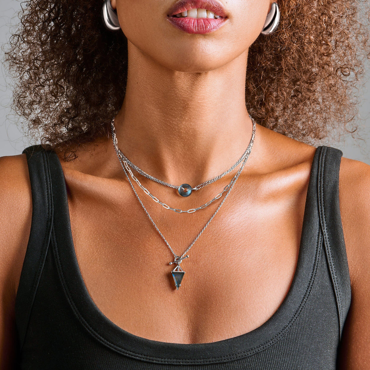 Labradorite Heroine T-Lock & Ora Necklaces & Widelink Chain
