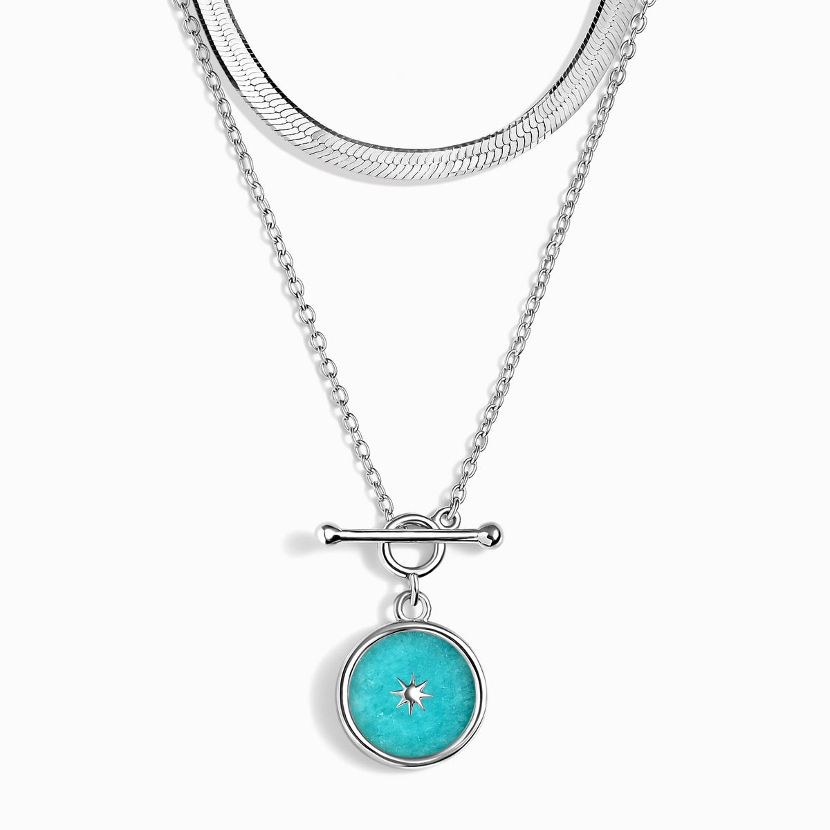 Amazonite T-Lock Sol & Herringbone Necklaces