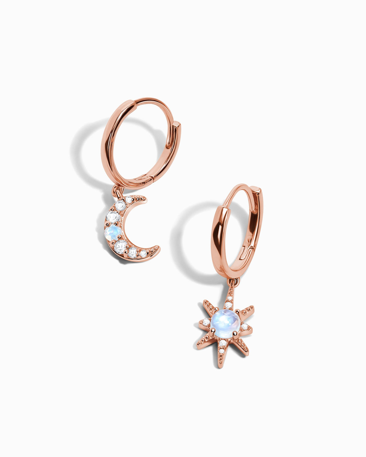 Moonstone Earrings - Celestial Being Hoops