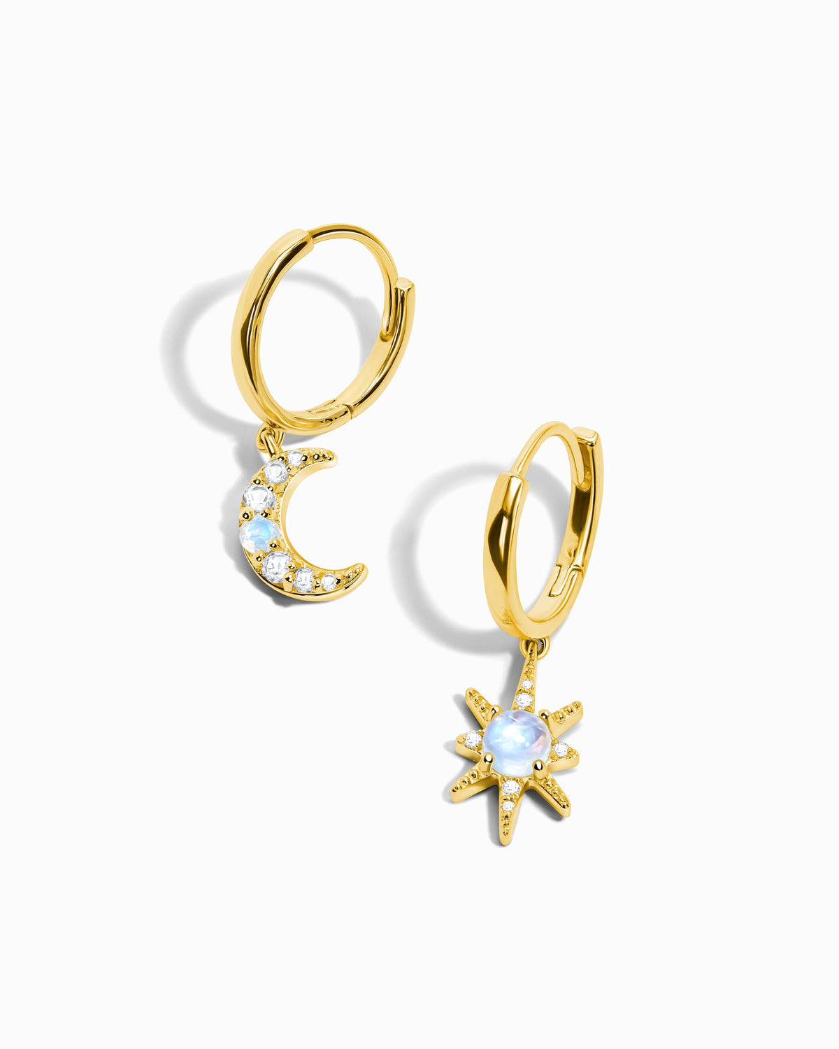 Moonstone Earrings - Celestial Being Hoops