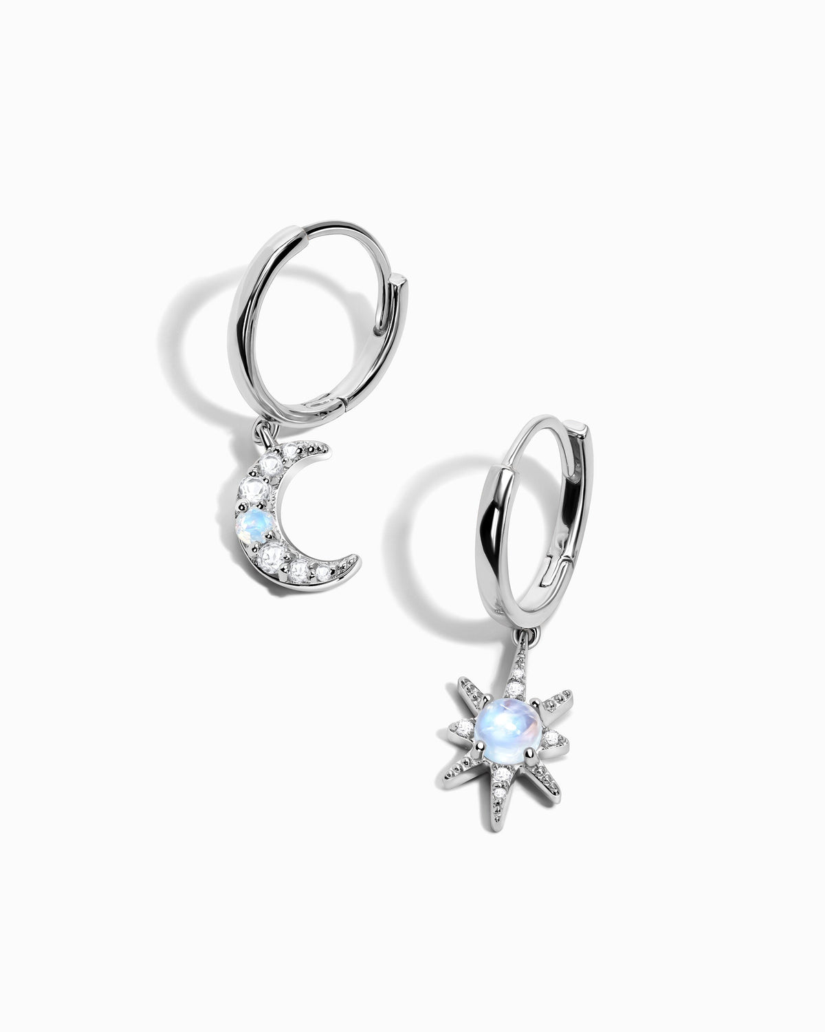 Moonstone Earrings - Celestial Being Hoops