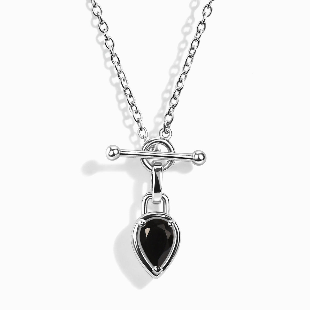 Black Onyx Talis T-Lock Necklace - December Birthstone