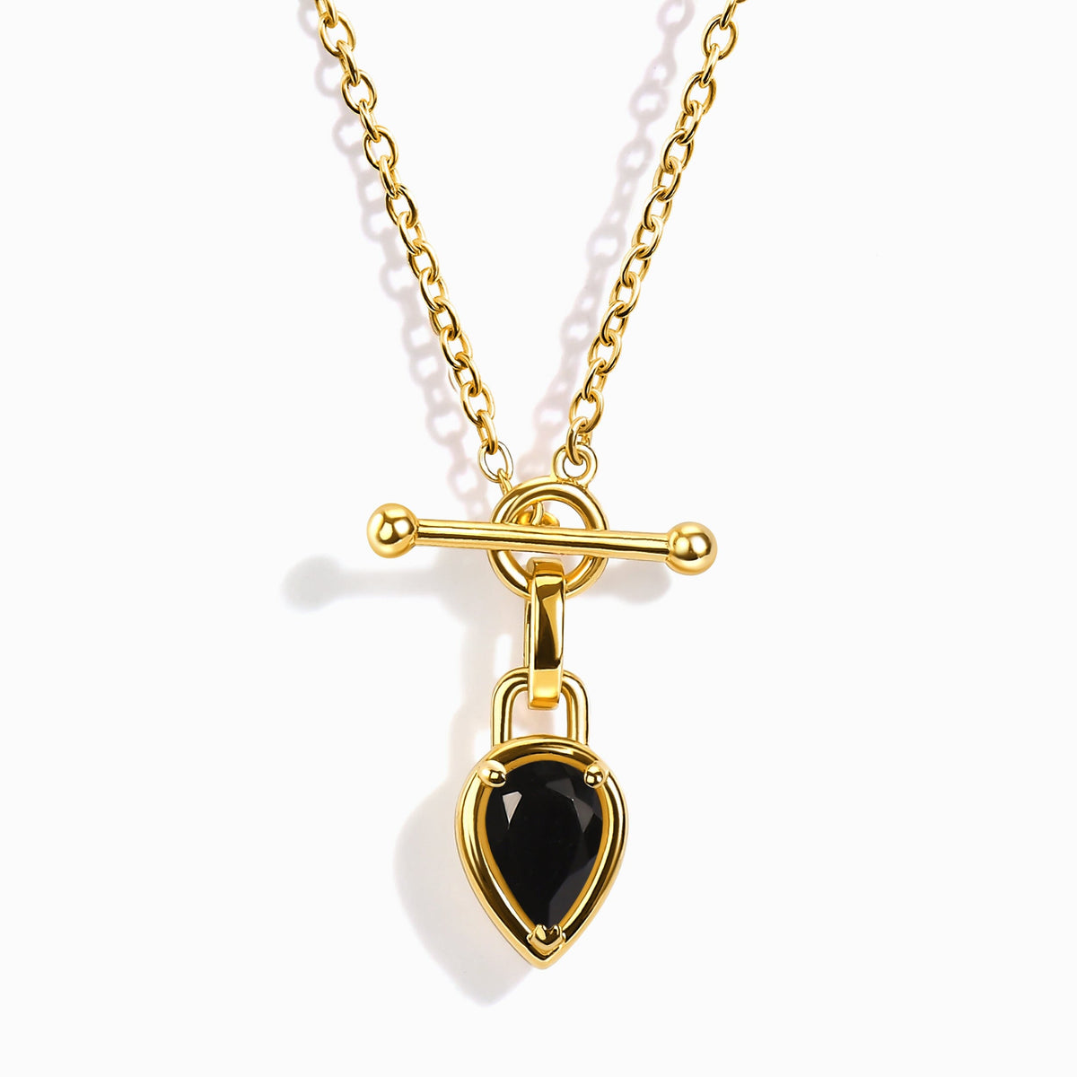 Black Onyx Talis T-Lock Necklace - December Birthstone