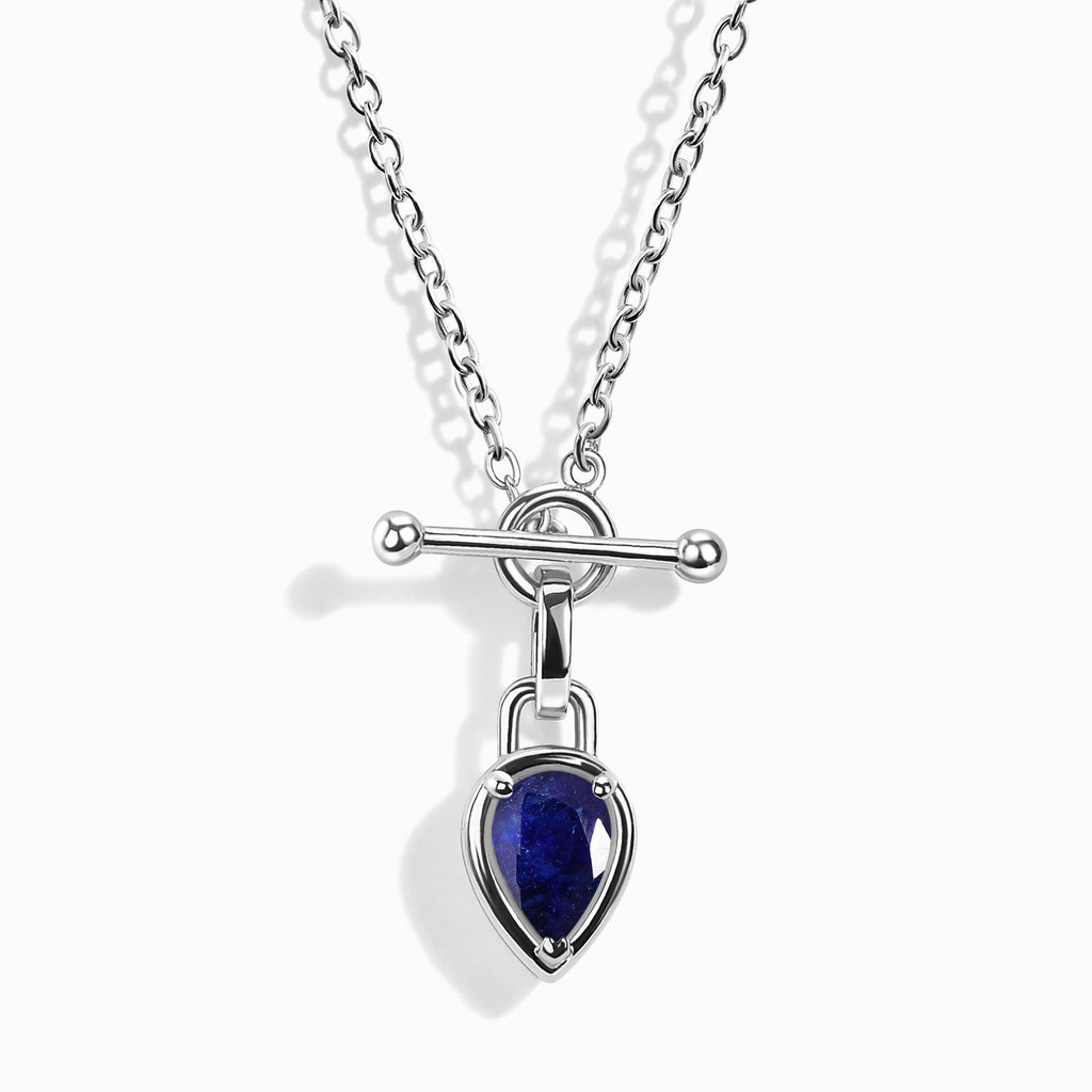 Blue Sapphire Talis T-Lock Necklace - September Birthstone