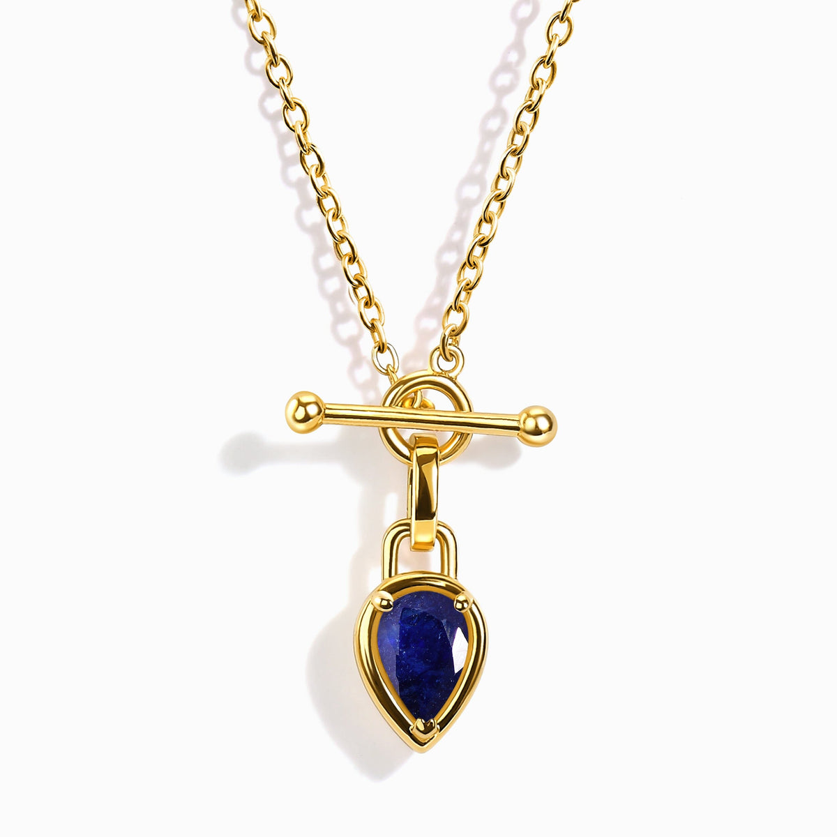Blue Sapphire Talis T-Lock Necklace - September Birthstone