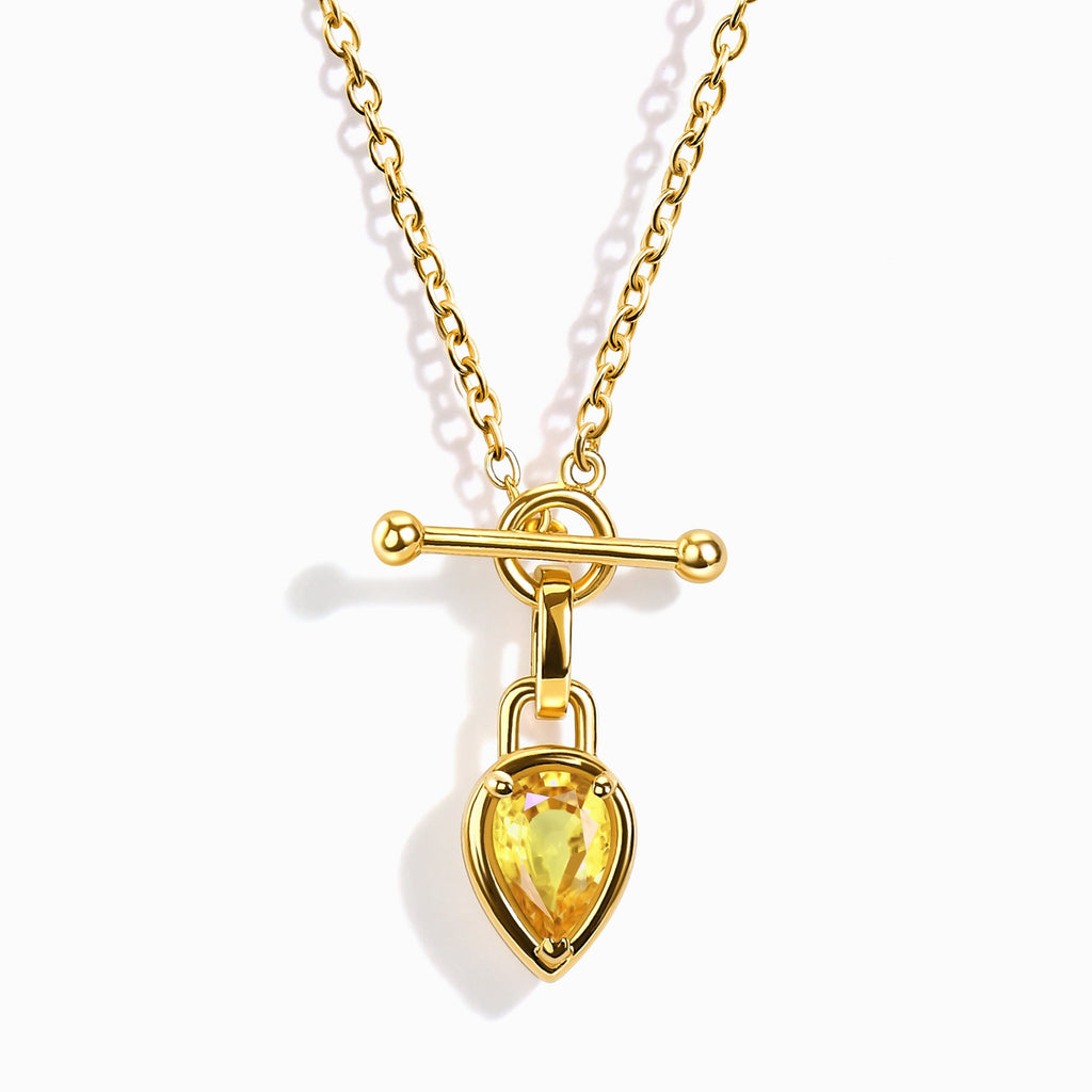 Citrine Talis T-Lock Necklace - November Birthstone