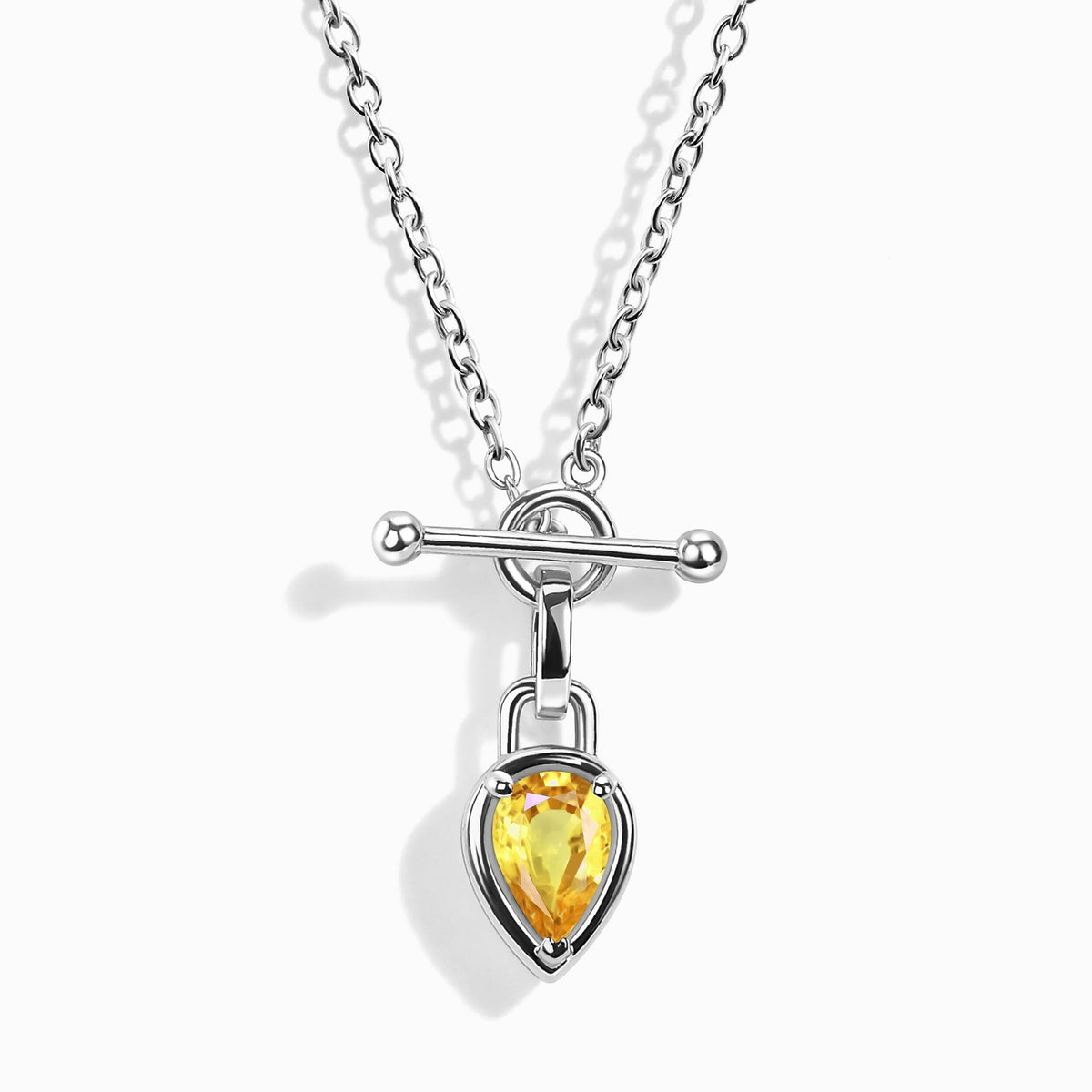 Citrine Talis T-Lock Necklace - November Birthstone