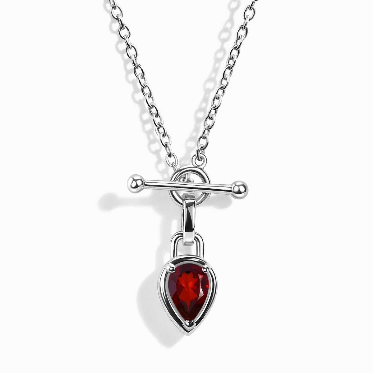Garnet Talis T-Lock Necklace - January Birthstone