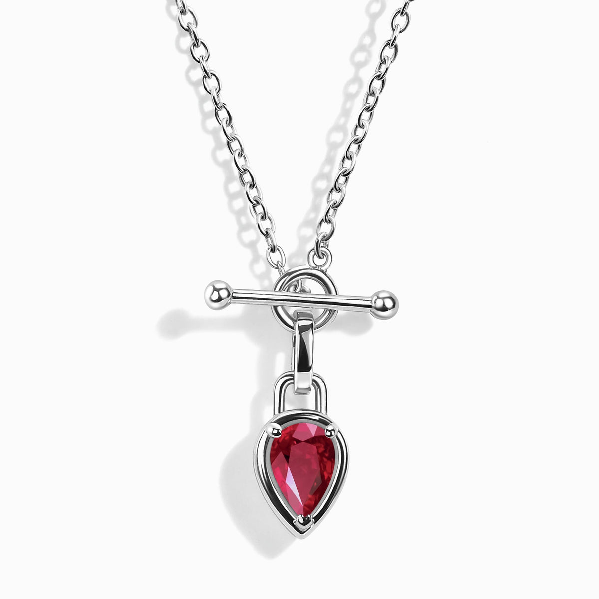 Ruby Talis T-Lock Necklace - July Birthstone