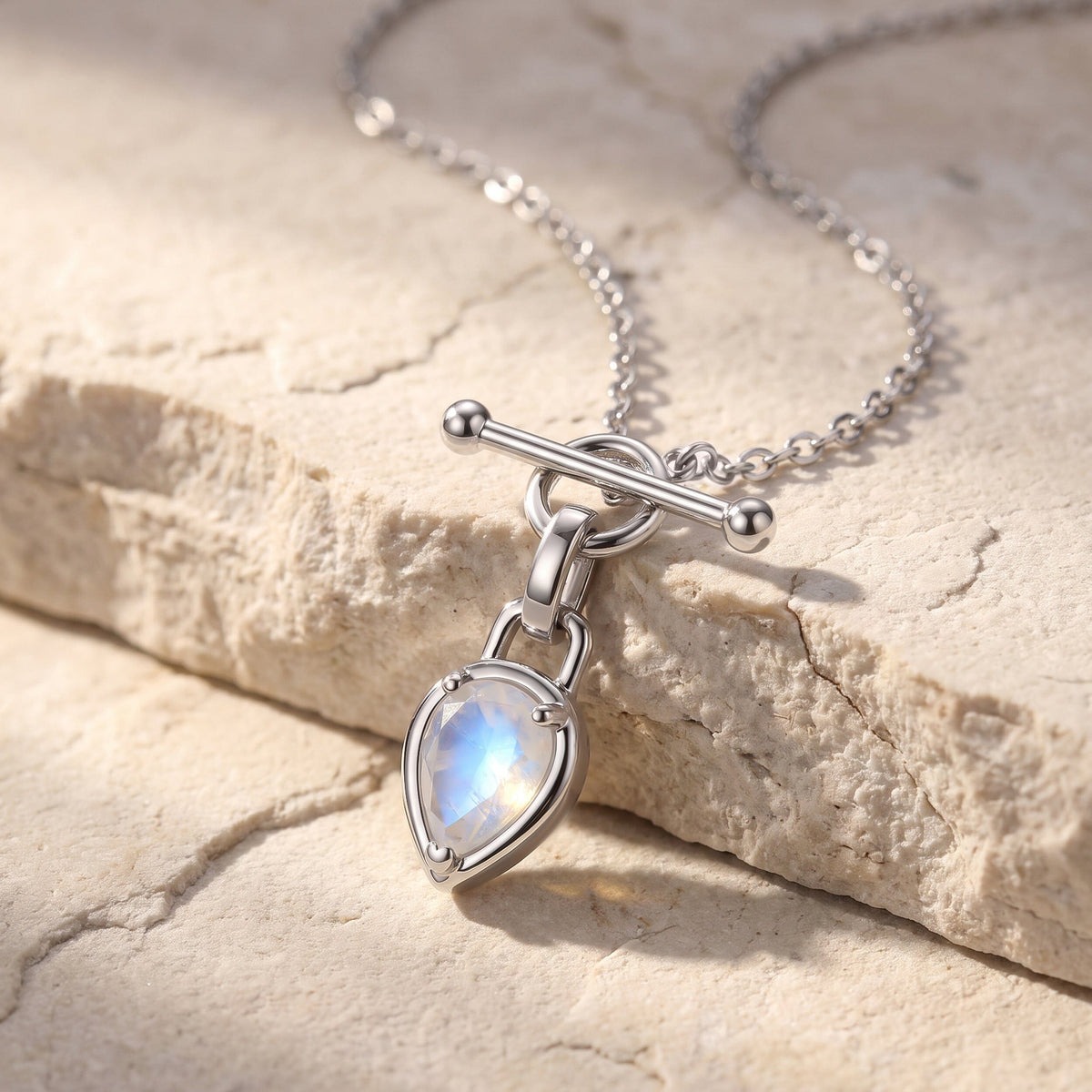 Moonstone Talis T-Lock Necklace - June Birthstone